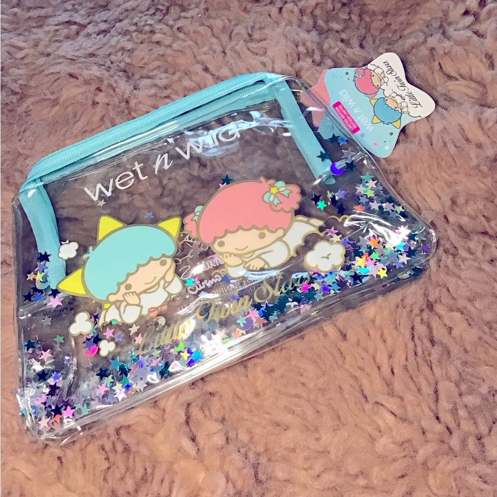 New Little Twin Stars Makeup Bag with floating stars with tags